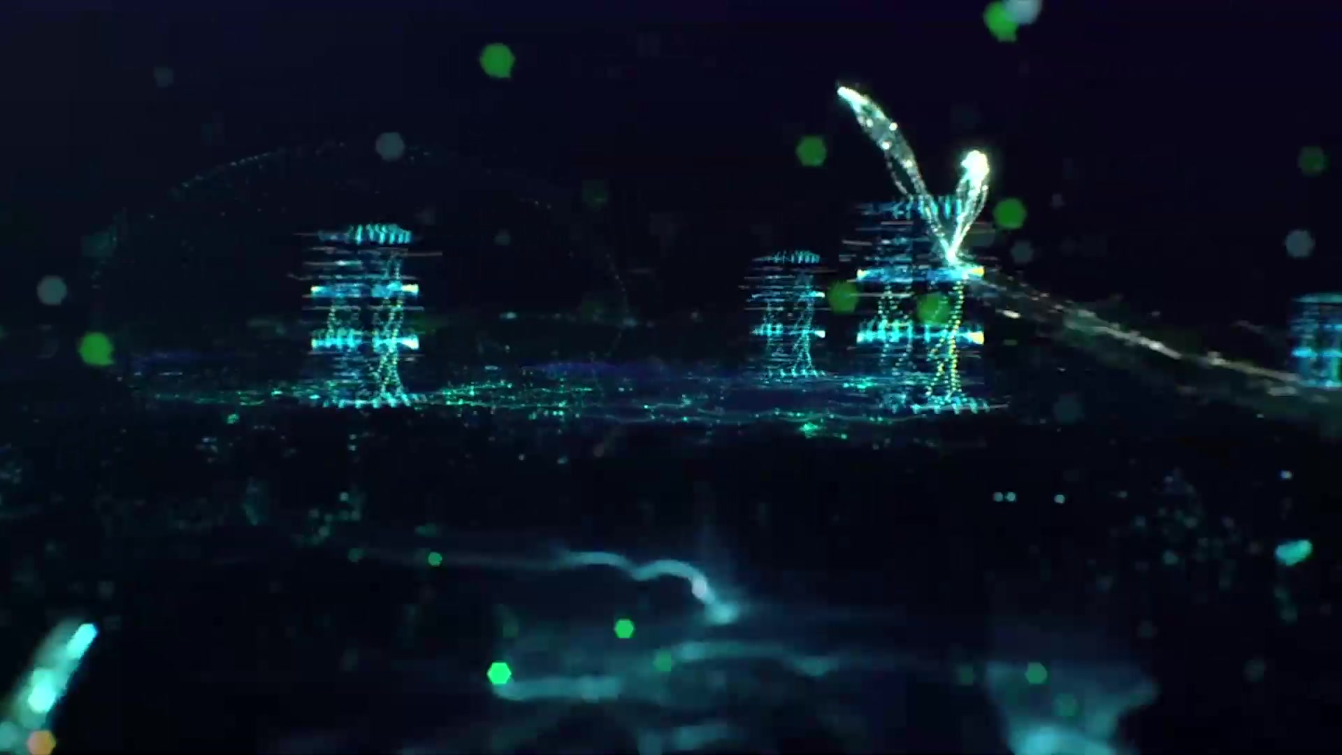 科技未来光线城市地球