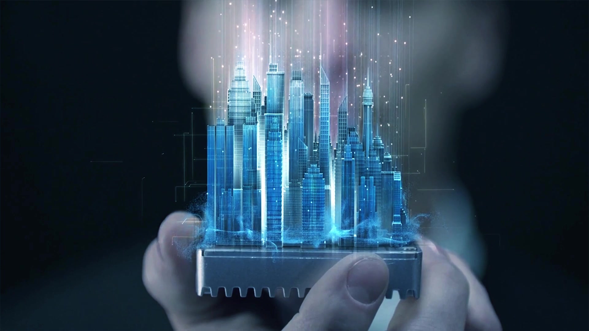 超强技术虚拟场景建筑未来科技