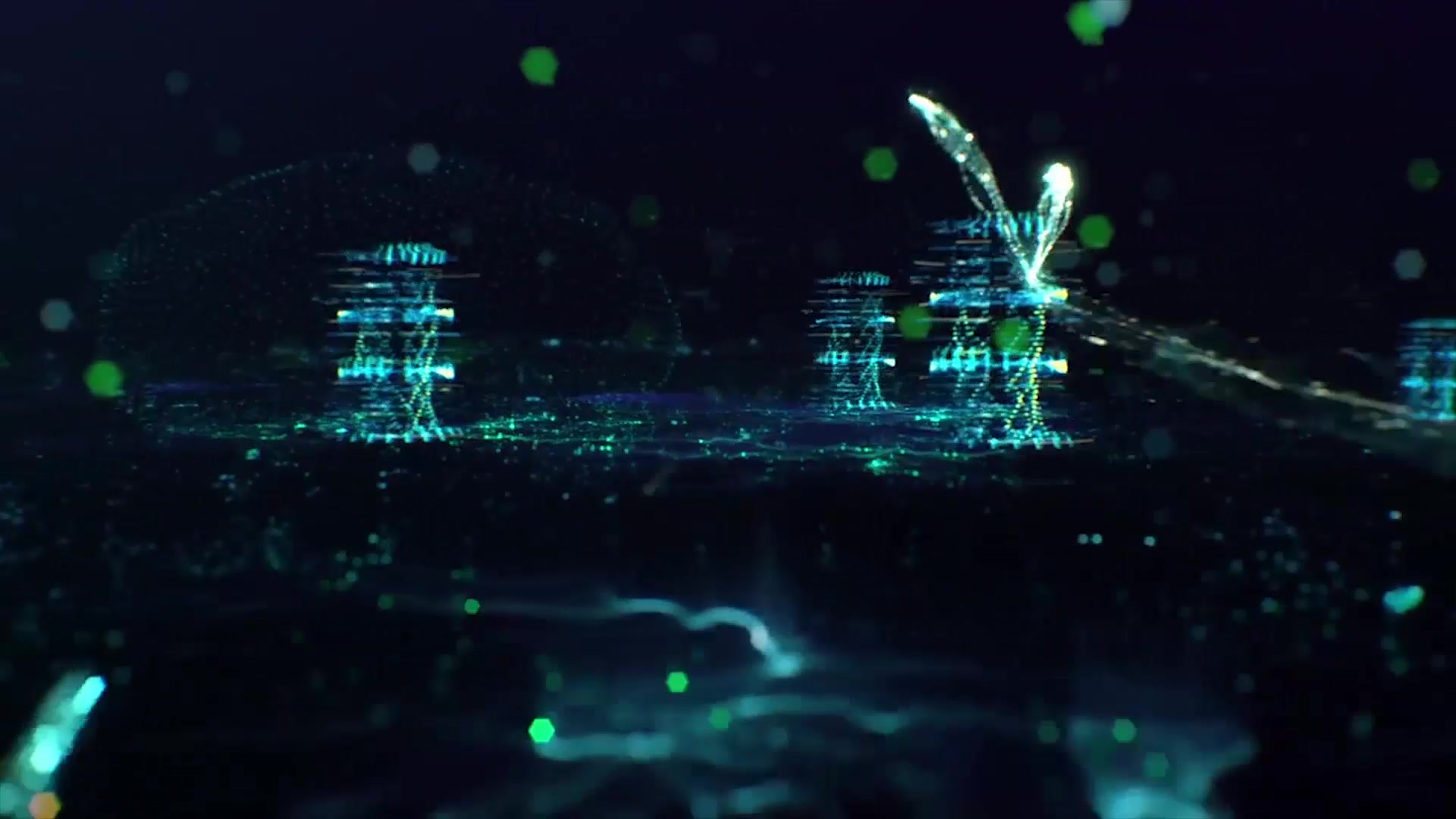 科技未来光线城市地球