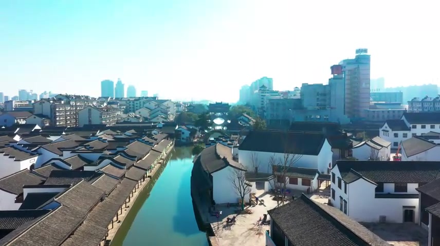 航拍柯桥古镇绍兴