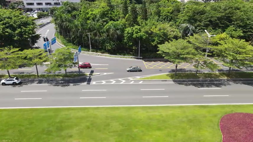 高清航拍深圳滨海风光深南大道城市建筑车流