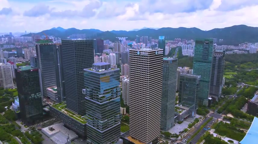 高清航拍深圳证券交易所广场建筑群