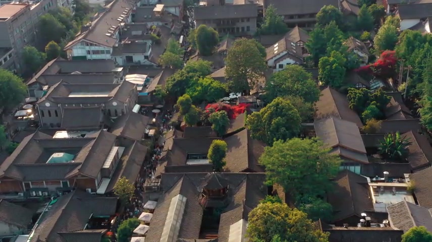 成都宽窄巷子航拍合集