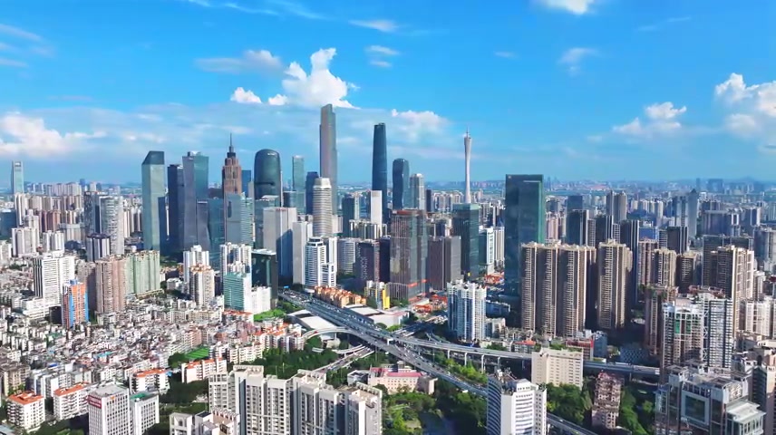 高清广州珠江新城城市建筑航拍.