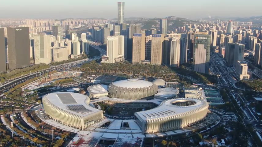 济南航拍济南奥林匹克中心