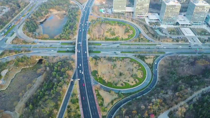 济南航拍济南龙洞立交桥