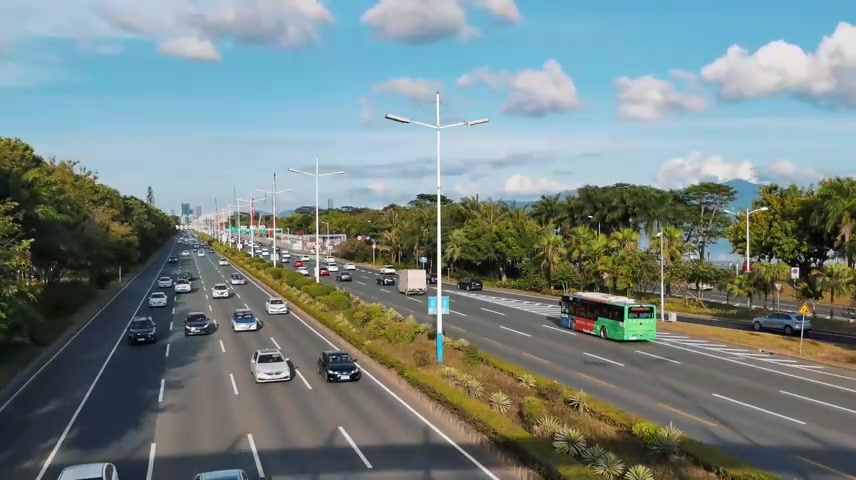 深圳滨海大道交通车流延时