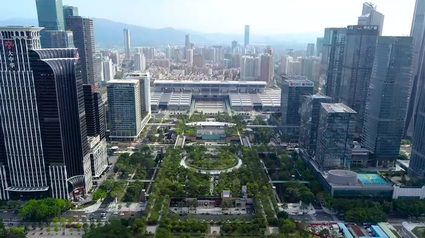 深圳福田区会展中心航拍