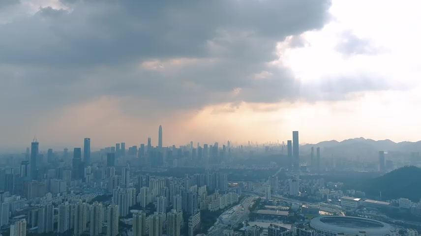 深圳福田区建筑群航拍