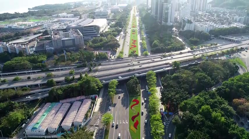深圳南山区道路交通航拍