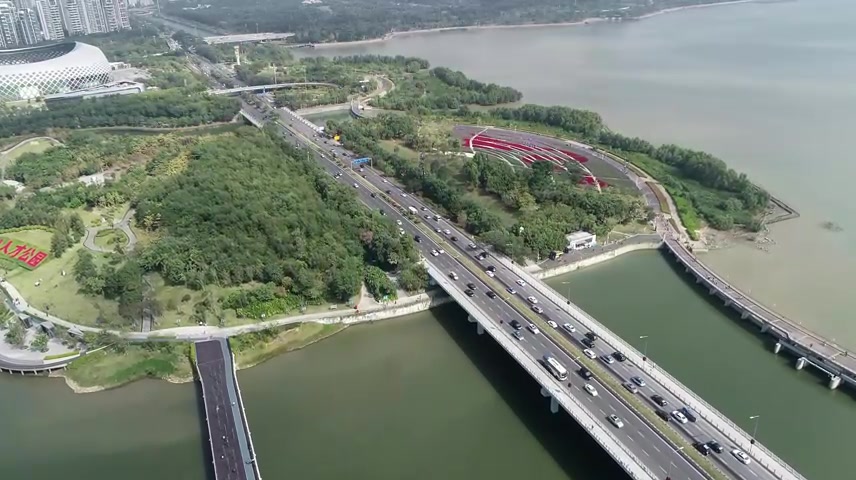 深圳南山区沙河西路航拍