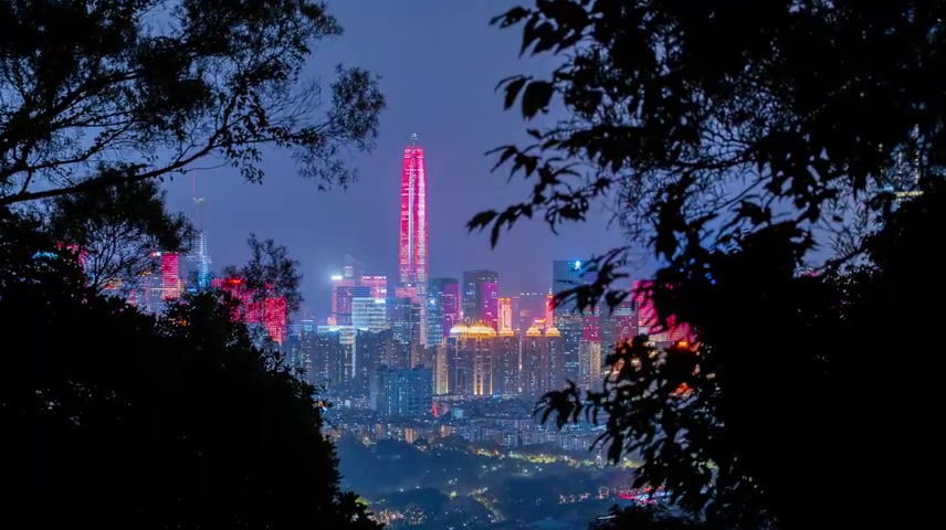 深圳平安大厦灯夜景光秀延时