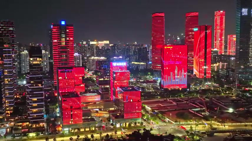 深圳人才公园灯光秀.