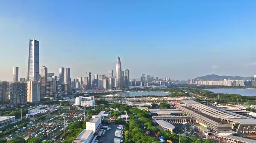 深圳人才公园天际线航拍.