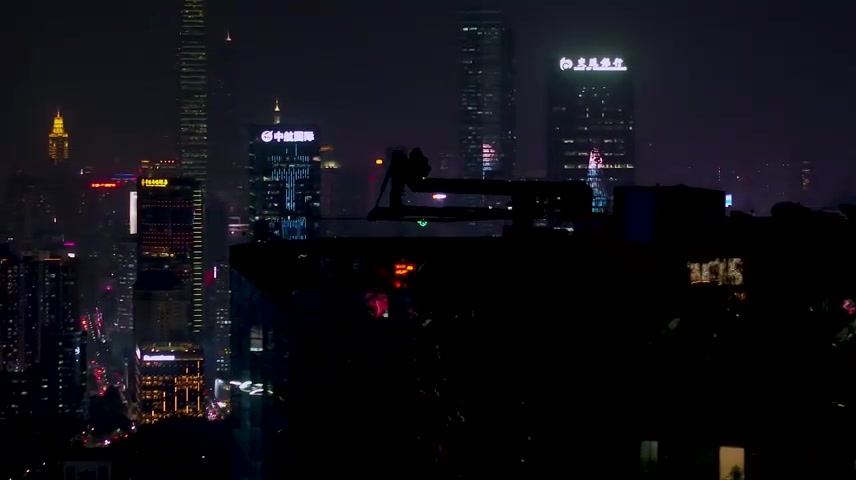 深圳商务区景夜景航拍