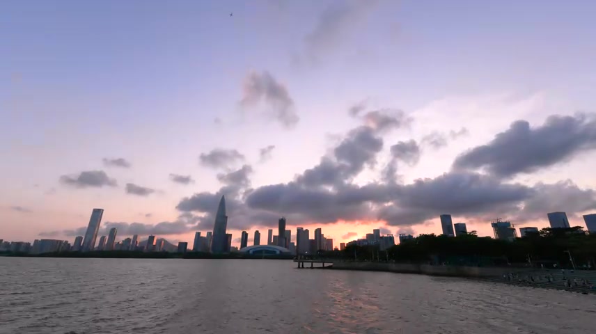深圳湾夕阳延时摄影