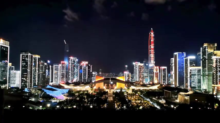 深圳中心区夜景风光延时