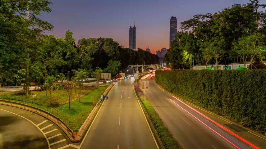 夜景深圳交通延时
