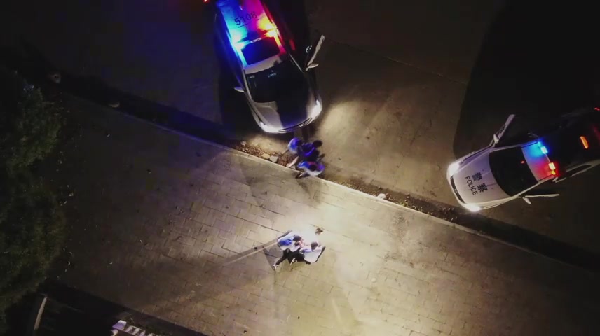 警察警车警灯出警扫黑抓捕现场