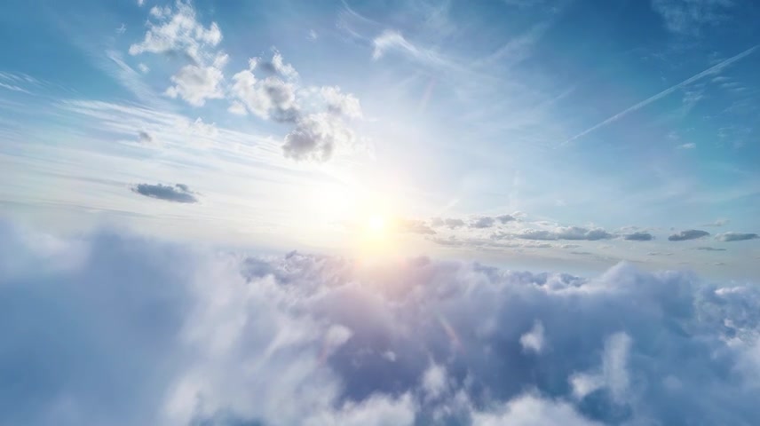 云海之上云层穿梭云海日出