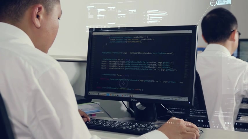 科技感科技公司办公室编程写代码