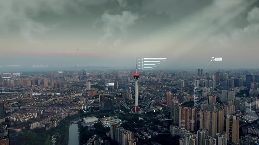 科技感成都地标现代都市