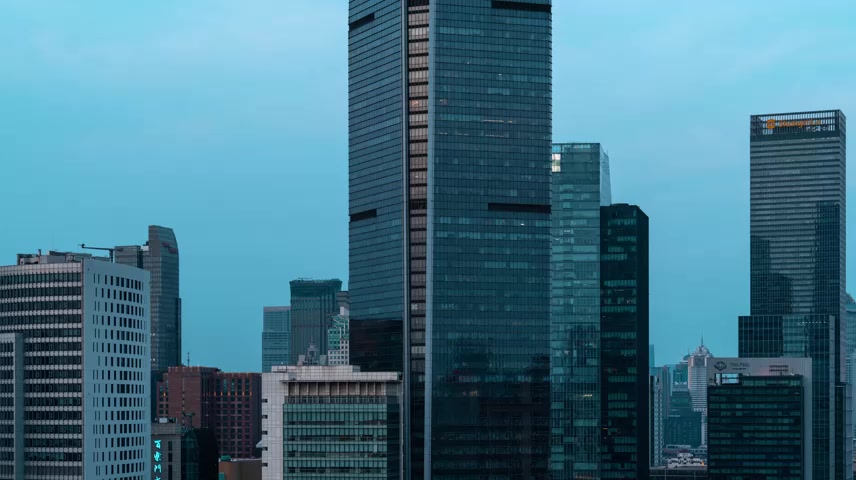 城市日转夜延时.