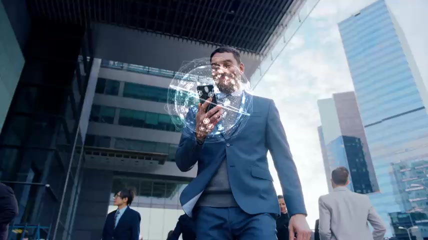 使用手机的商人企业宣传片成功人士商务公司.