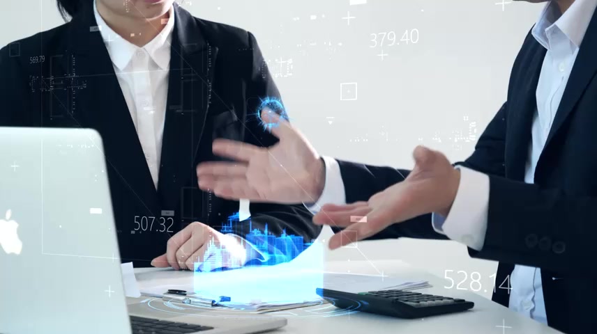 商务人士，科技智慧数字化城市