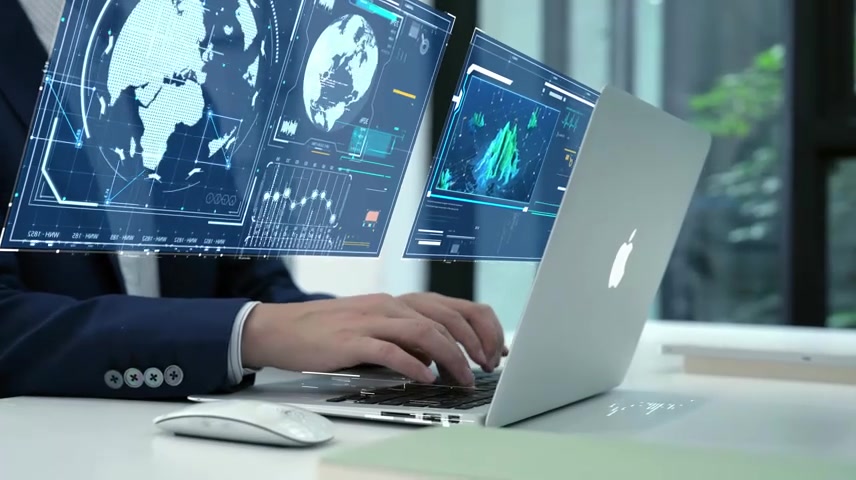 商务科技屏幕办公手机电脑商业金融智慧合作.