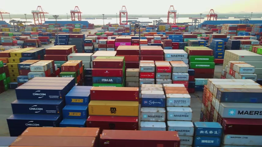 港口码头物流运输航运长江集装箱智慧物流.