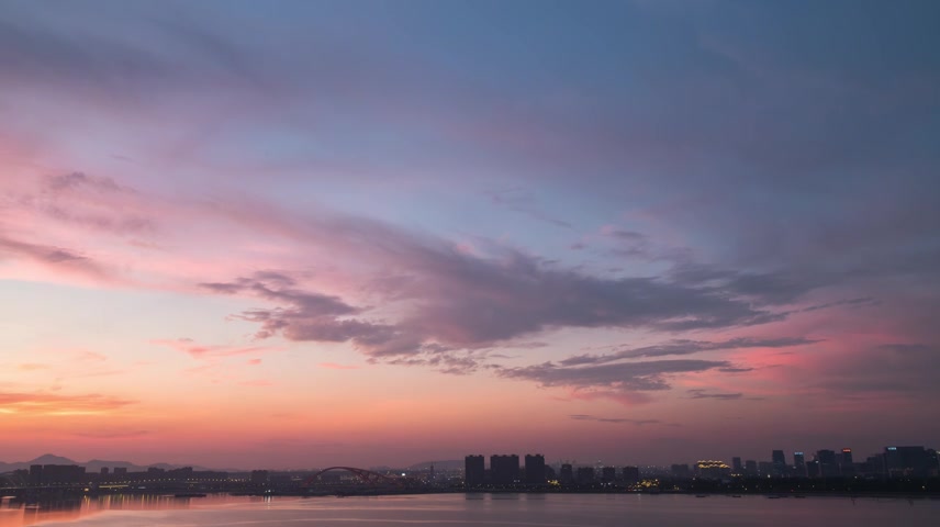 高清风景黄昏天空 唯美晚霞火烧云延时