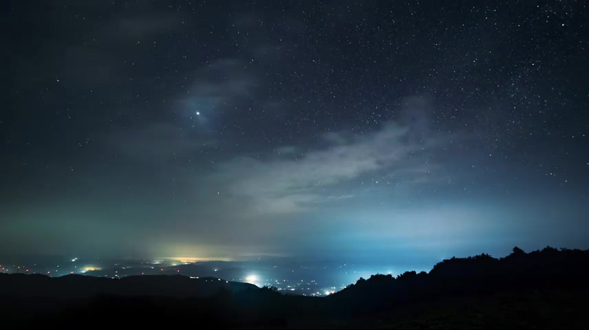 富民星空云海日出延时素材