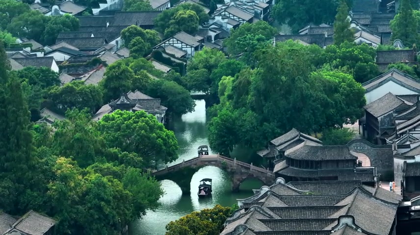 航拍江南水乡古镇合集