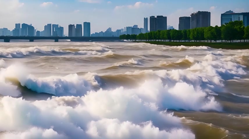 钱塘江潮水涨潮